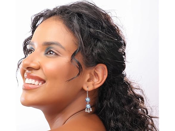 Navicia Azure Floral Drop Earrings