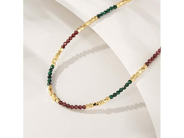 OSIANA Beaded Gemstone Choker Necklace