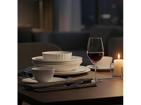 QUANSHANGJU 16-Piece Bone China Dinnerware Set