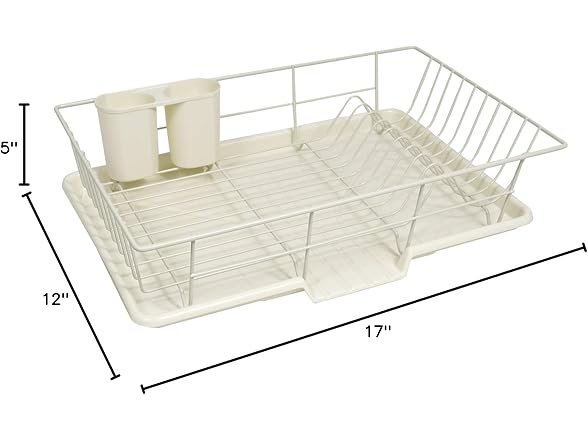 Steel 3-Piece Large Dish Drainer