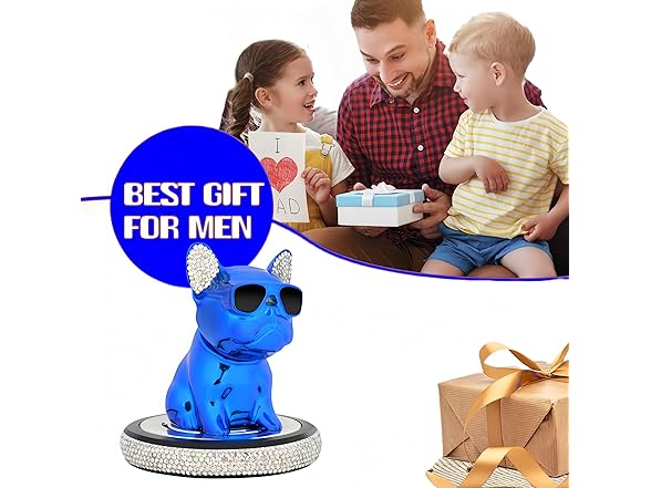 RUJOLISIV Car Air Freshener, Bulldog Bobblehead