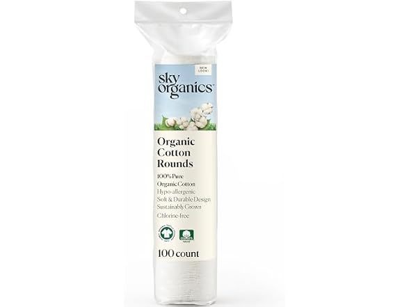 Sky Organics Organic Cotton Rounds 100ct