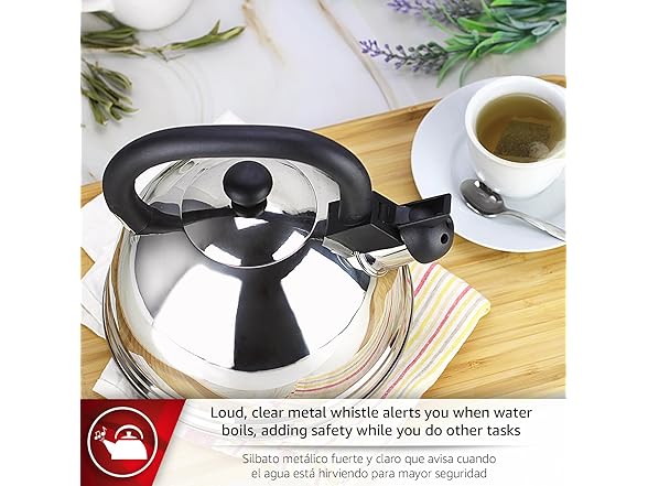 Magefesa Casia 2.7-Quart Stainless Steel Whistling Tea Kettle