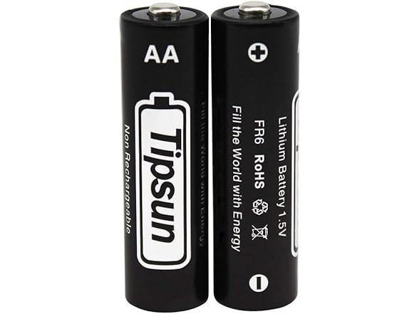(12 PACK) Tipsun AA 2900mAh Lithium Batteries