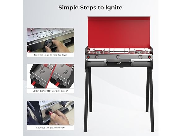 CAMPLUX Propane Camping Stove Red