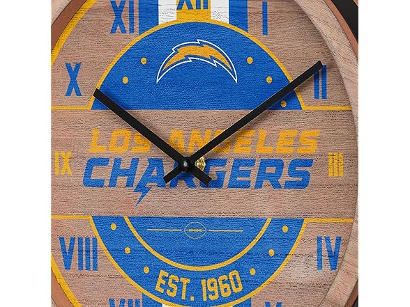 LOS ANGELES CHARGERS Barrel Wall Clock