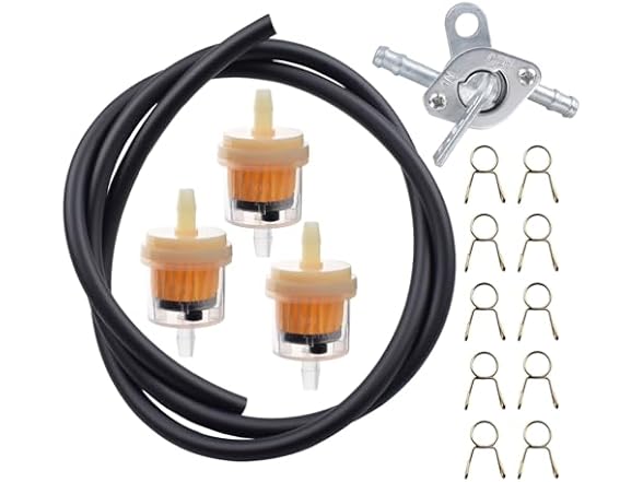 1/4 Gas Fuel Line Kit Filters Clamps