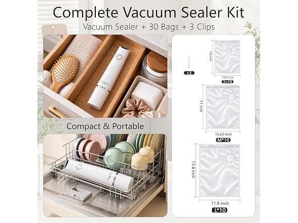 Vieyorn Compact Food Vacuum Sealer Kit