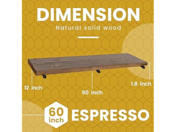 TEN49 Real Wood Rustic Floating Shelves Wall Set of 2