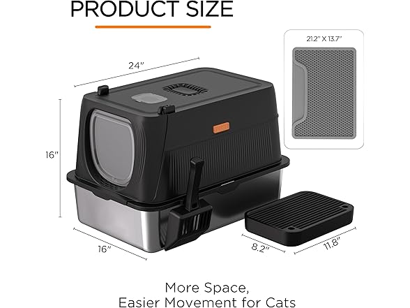 Anywish Steel Cat Litter Box XL