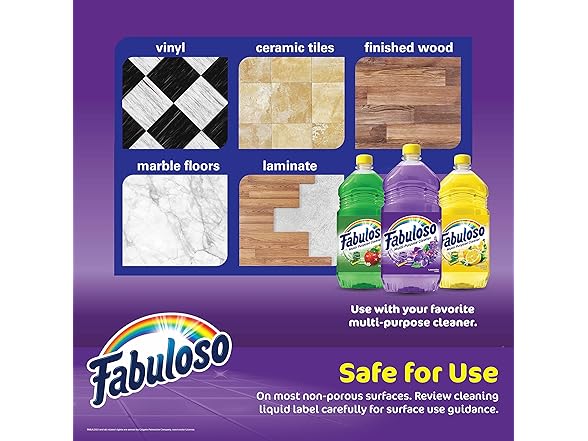 8CT Fabuloso Microfiber Cleaning Cloths, Rainbow
