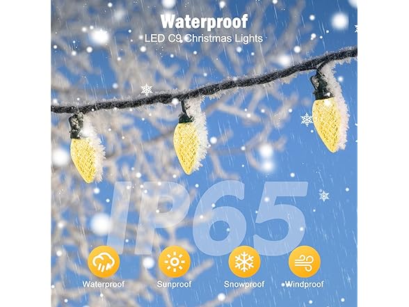 Brightown C9 Christmas Lights Outdoor 2 Pack - Total 162 FT 200 LED