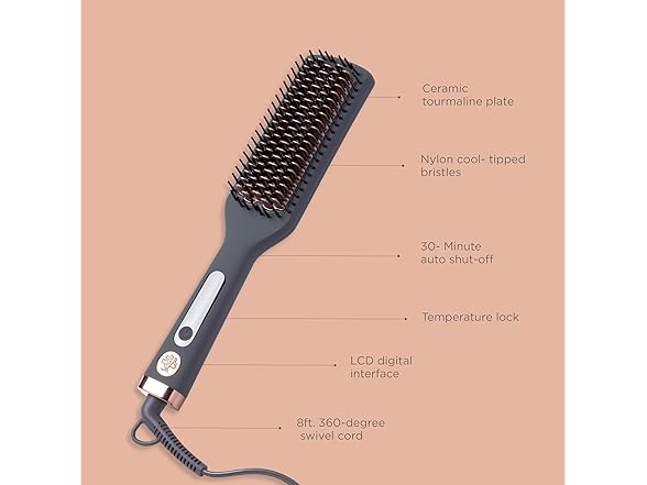Hairitage Heated Ceramic Straightening Brush for Blowouts