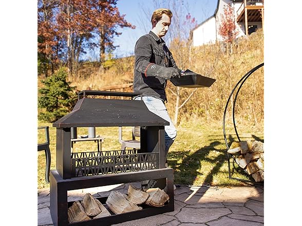 Sunnydaze 35" Steel Outdoor Fireplace