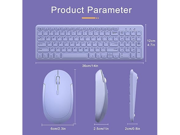 Arcwares Wireless Keyboard & Mouse Combo, Purple