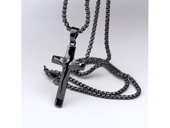 Karseer Black Cross Necklace