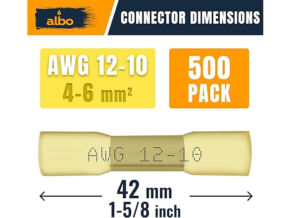 ALBO Heat Shrink Butt Connectors 500pc