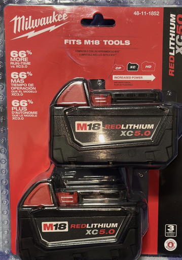 Milwaukee 48-11-1852 M18 REDLITHIUM XC 5.0Ah 2pk - Gallery 2