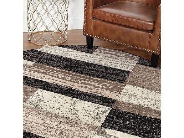 Superior Jute Backed Geometric Indoor Area Rug