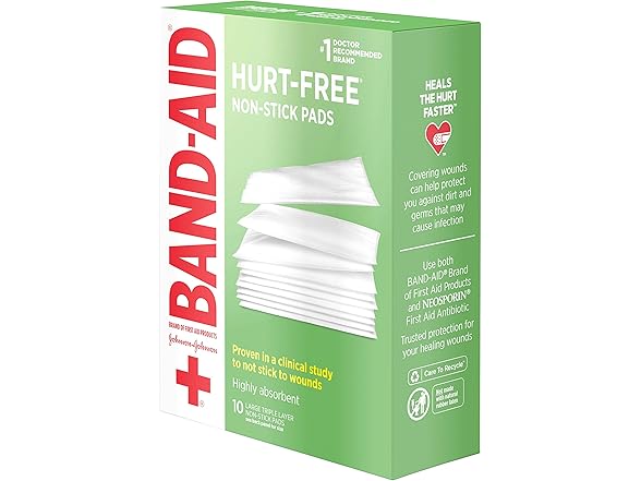 Johnson & Johnson Band-Aid Nonstick Pads 3X4, 10ct