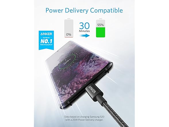 (2 or 4 Cables) Anker 60W USB-C Fast Charging Cable (6 Feet)