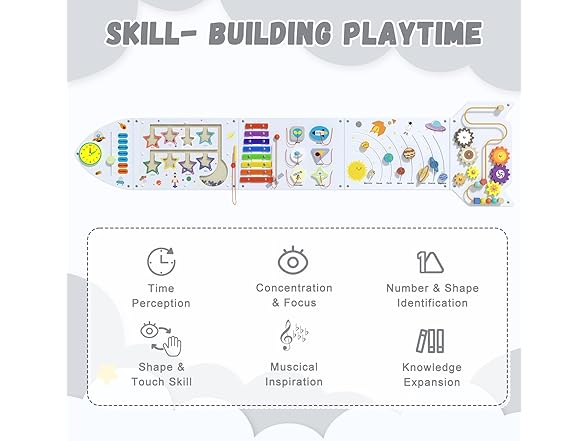 Nigwet Rocket Sensory Wall Panel for Kids