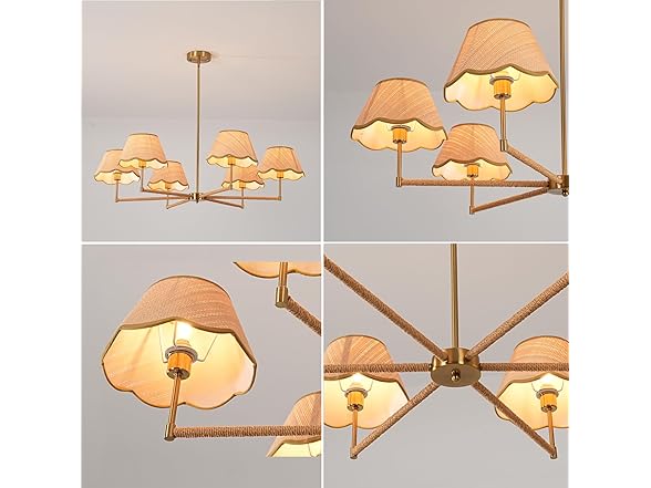 Augesten Boho Rattan Chandelier