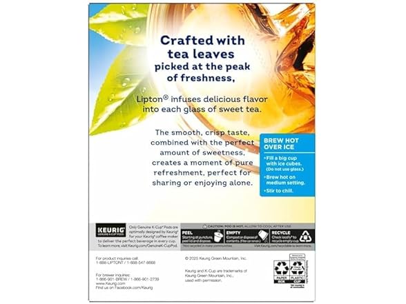 24CT Lipton Southern Sweet Black Tea K-Cup Pods