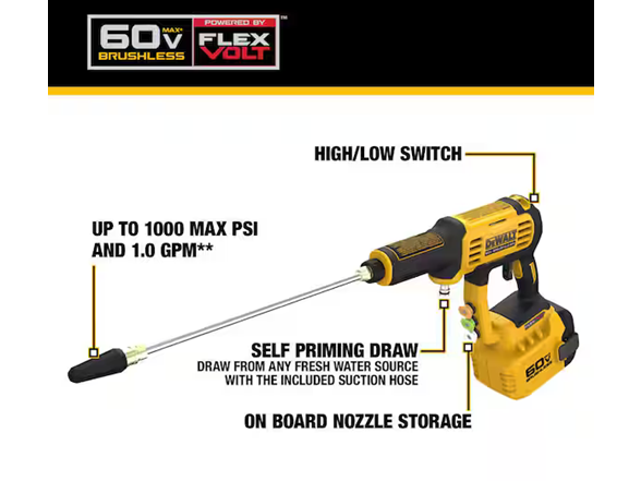 Dewalt DCPW1000X1 60V MAX 1000 PSI Power Cleaner