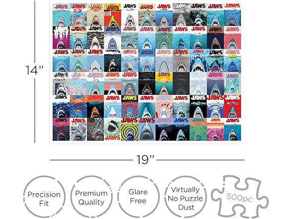Aquarius Jaws 500 Piece Jigsaw Puzzle