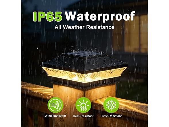 Brightever Solar Post Cap Lights 6 Pack Black