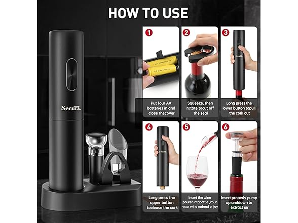 Secura Electric Battery Operated Wine Opener