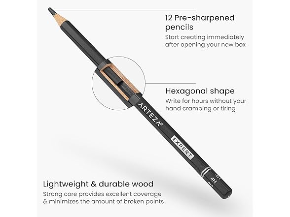 ARTEZA Drawing Pencils, Medium Hardness