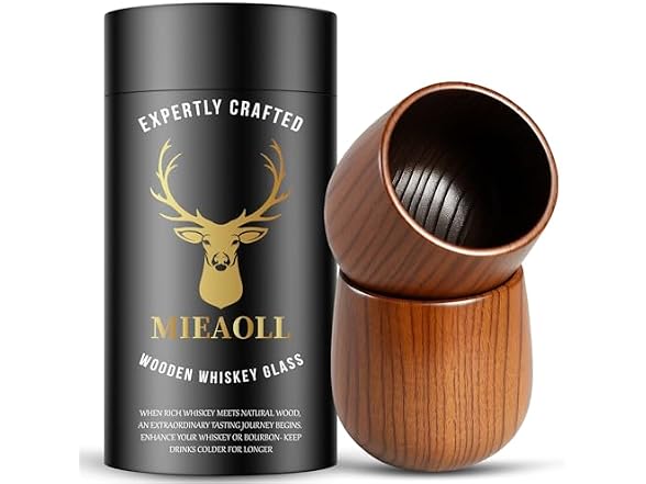 Mieaoll Charred Whiskey Glasses 2-Pack