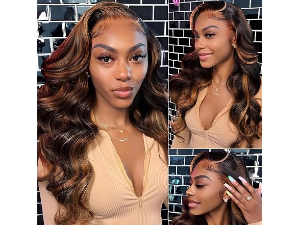 Afribye 13x6 Highlight Body Wave Lace Front Wig