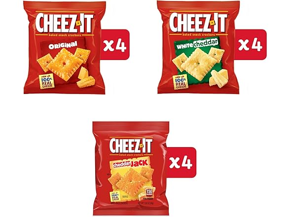 12PK Cheez-It Cheese Crackers, Variety