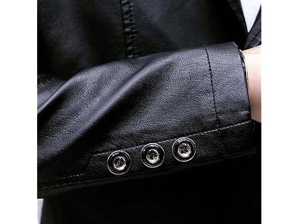 Rayiisuy Men (L) Slim Pu Leather Blazer