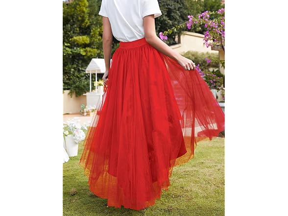 ROSE IN THE BOX Tulle Skirt Red
