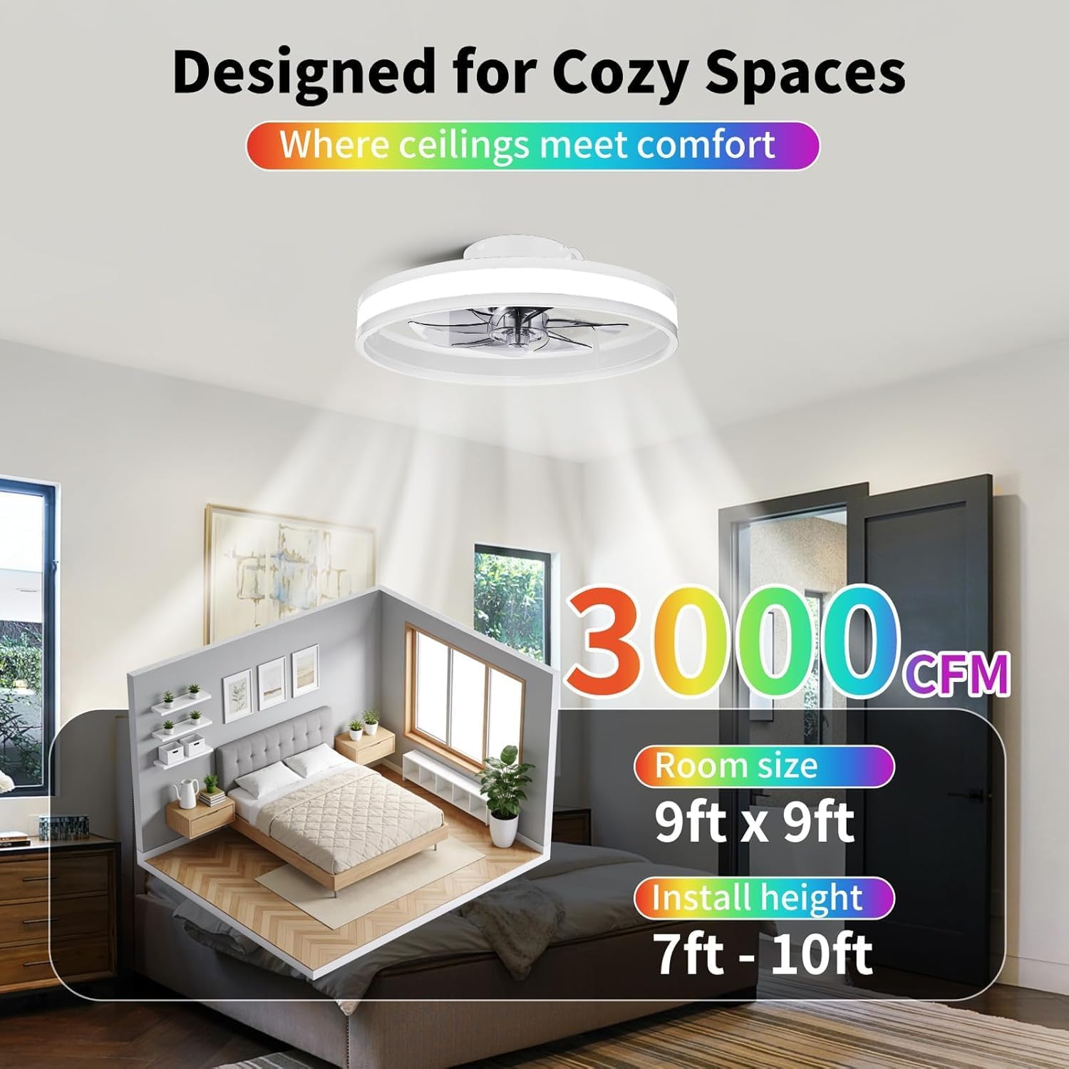 TCL 20" RGB LED Ceiling Fan w/ Remote - Gallery 12