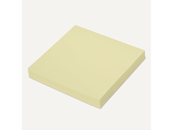 Amazon Basics Square Sticky Notes, Self-Stick Pads, Pack of 5, 3 x 3 inches, Yellow