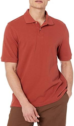 Amazon Essentials Men's Regular-Fit Cotton Pique Polo Shirt (Available in Big & Tall), Rust, X-Small