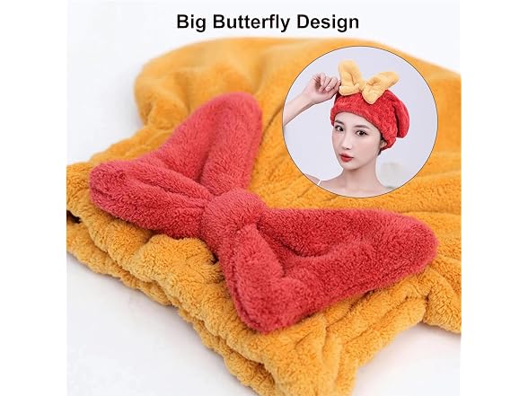 2Pcs Microfiber Hair Drying Cap Ultra