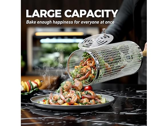KUQIHUG Rolling Grill Basket