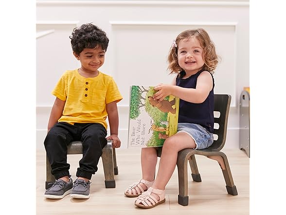 ECR4Kids Bentwood Chair, Grey Wash, 2Pk