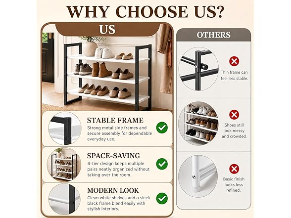 Orchidleaf 4-Tier Shoe Rack