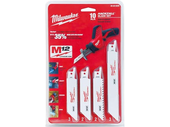 Milwaukee 49-22-0220 hackzall blade Kit 10pc