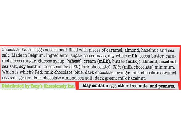 Tonys Great Big Chocolate Eggs 12ct 0.46