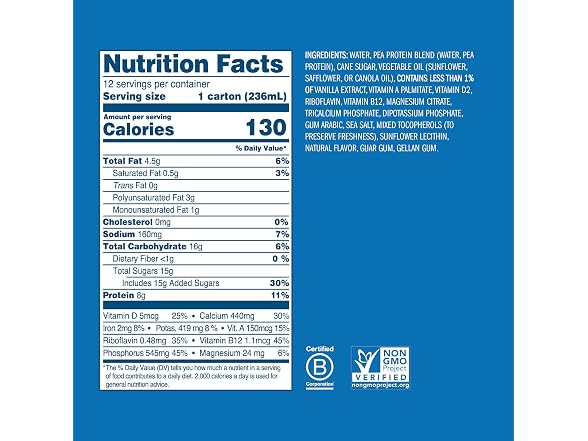 12PK Ripple Non-Dairy Milk, Vanilla | Vegan Milk