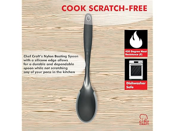 Chef Craft Nylon Spoon w/Silicone Edge