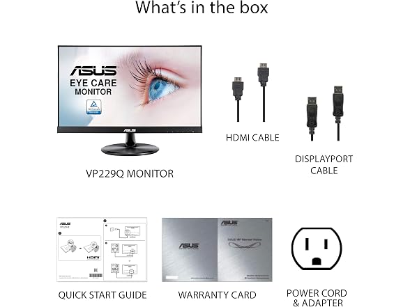 ASUS VP229Q 21.5 ASUS VP229Q 22 Eye Care Monitor | 1080 FHD